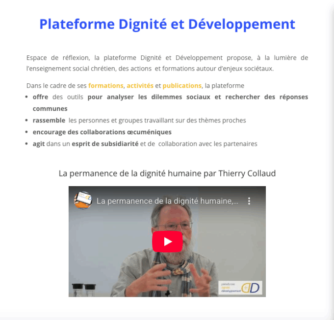 Plateforme Dignité & Développement