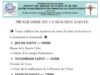 Programme de la semaine sainte au Chant d’Oiseau.